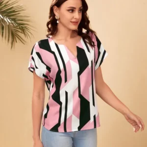 Top de cuello notch de manga murciélago