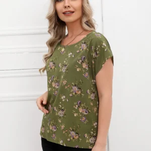 Top de manga murciélago con estampado floral