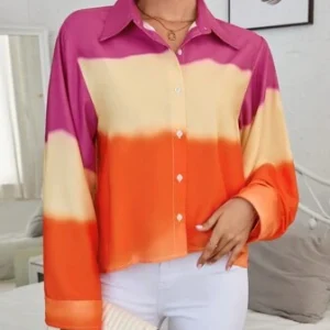 Unity Camisa de color combinado con botón delantero